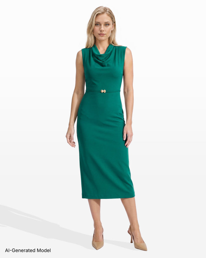 Sleeveless Cowl Neck Midi Dress Dresses Kasper
