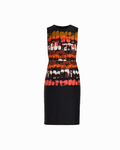 Anne Klein ANNE BLACK MULTI Sleeveless Crew Neck Sheath Dress