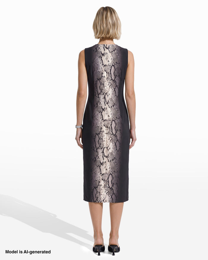Anne Klein Sleeveless Jewel Neckline Midi Dress
