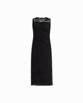 Anne Klein ANNE BLACK Sleeveless Mesh Neck Midi Dress