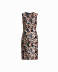 Anne Klein ANNE BLACK MULTI Sleeveless Crew Neck Classic Sheath Dress