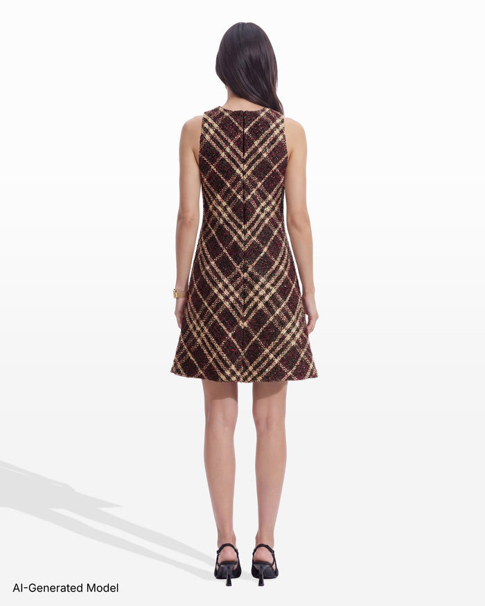 Anne Klein Sleeveless Swing Plaid Dress