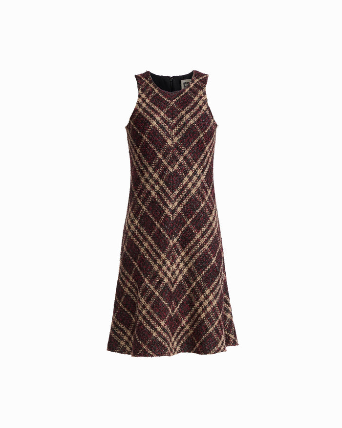 Anne Klein BAROLO MULTI Sleeveless Swing Plaid Dress