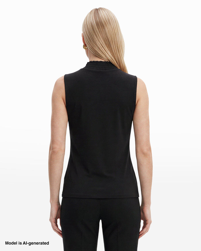 Anne Klein Smocked Neckline Sleeveless Top