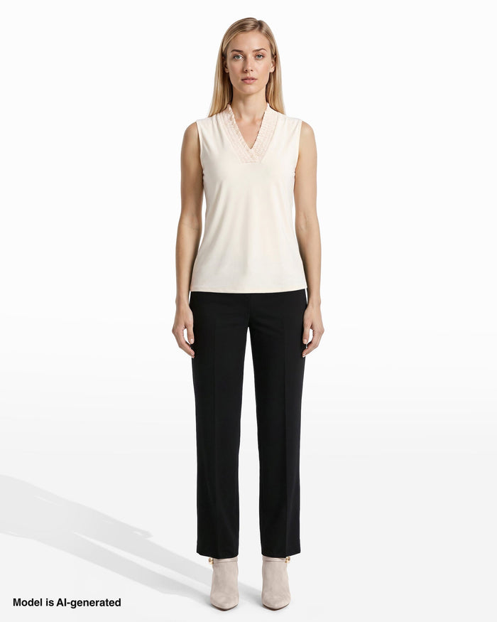 Anne Klein Smocked Neckline Sleeveless Top