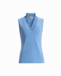 Anne Klein DUTCH BLUE Smocked Neckline Sleeveless Top