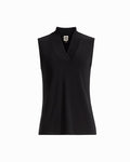 Anne Klein ANNE BLACK Smocked Neckline Sleeveless Top