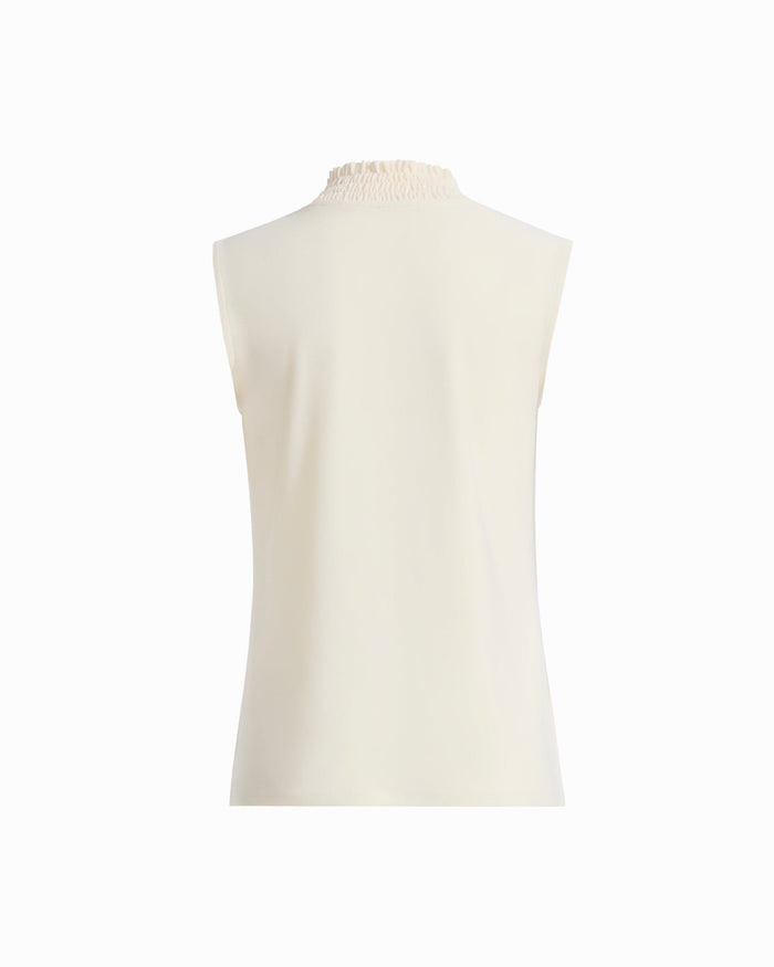 Anne Klein Smocked Neckline Sleeveless Top