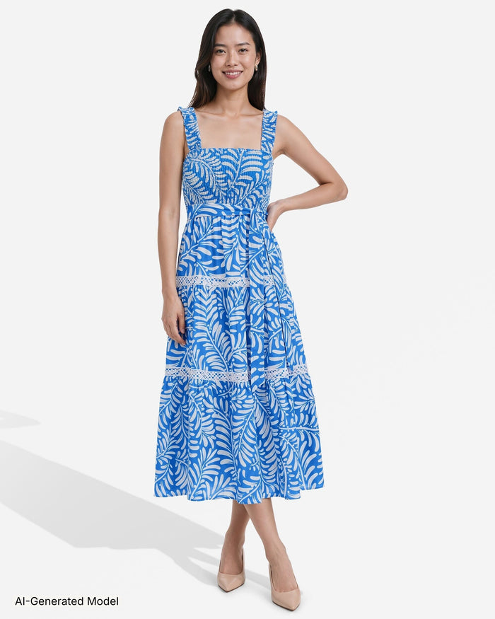 Anne Klein Smocked Patio Dress