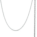 Solid 9 Carat White Gold Rope Chain