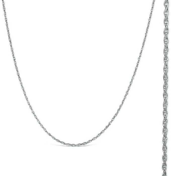 Solid 9 Carat White Gold Rope Chain