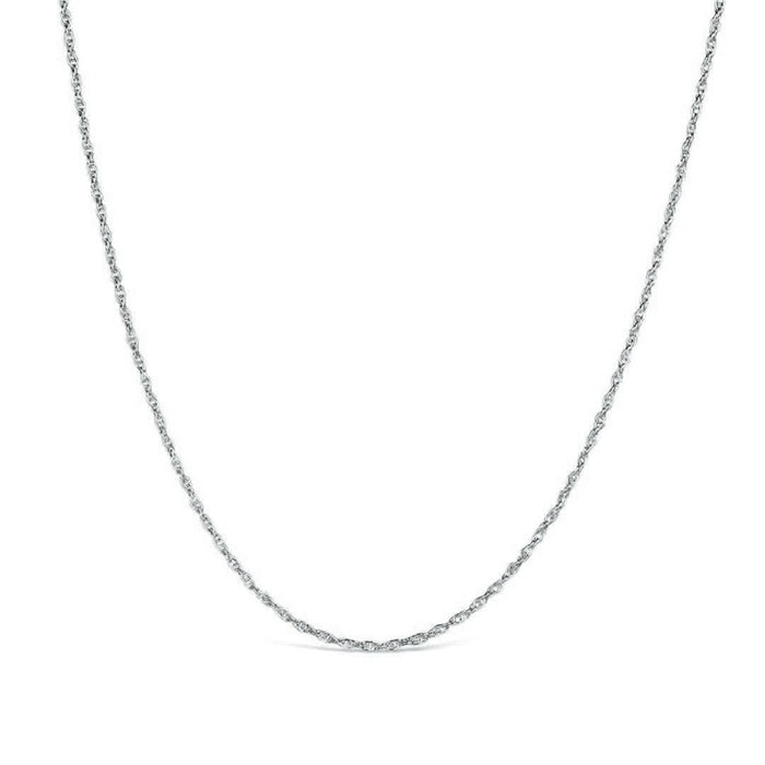 Solid 9 Carat White Gold Rope Chain