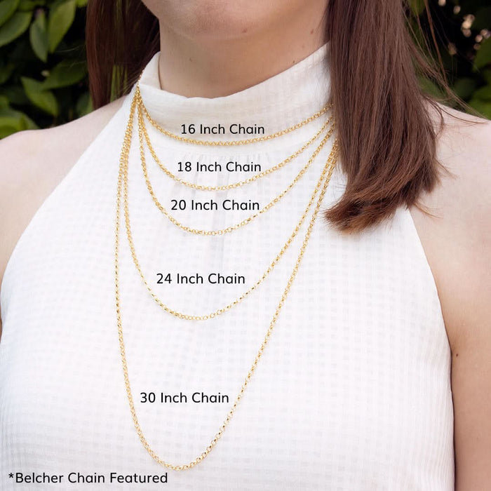 model wearing multiple chain lengths