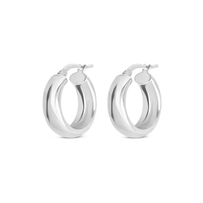 Solid Silver Chunky Hoop Earrings