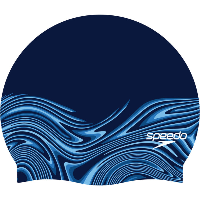Speedo Elastomeric Print Cap peacoat
