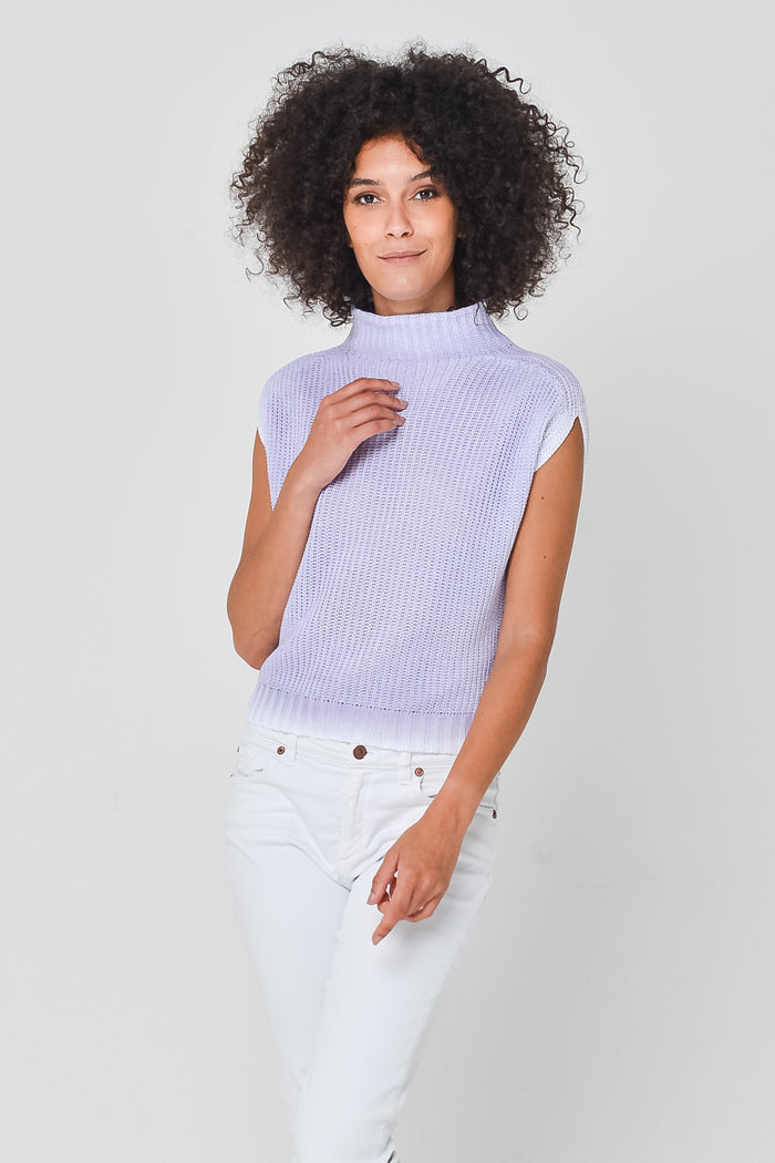 Spray Art Ribbed Mini Knit in Mauve