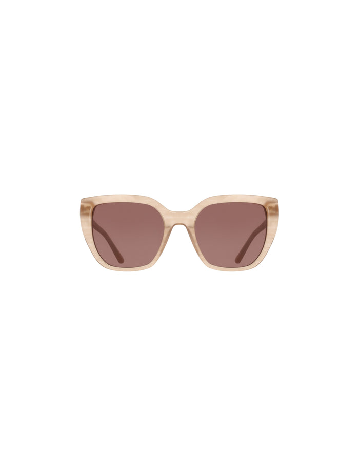 Anne Klein TAUPE Square Acetate Sunglasses with Uplifting Frame