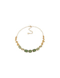 Anne Klein Gold Tone Stationed Stone Frontal Necklace