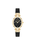 Anne Klein Black/Gold-Tone Strap Watch