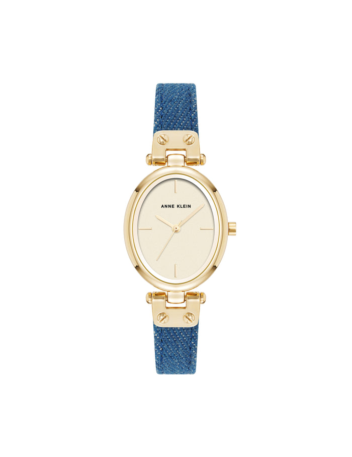 Anne Klein Blue/Gold-Tone Strap Watch