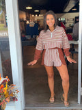 Stripe Color Block Zip Set
