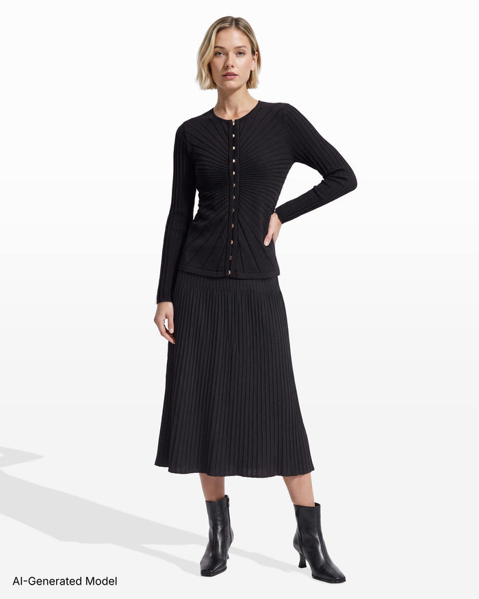 Anne Klein Sunburst Bell Sleeve Cardigan