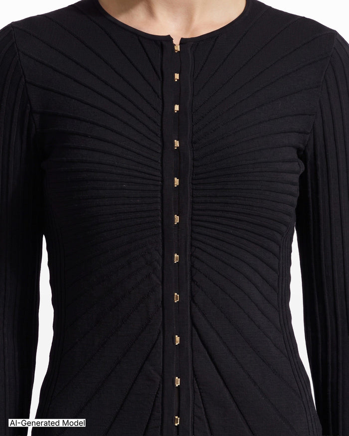 Anne Klein Sunburst Bell Sleeve Cardigan