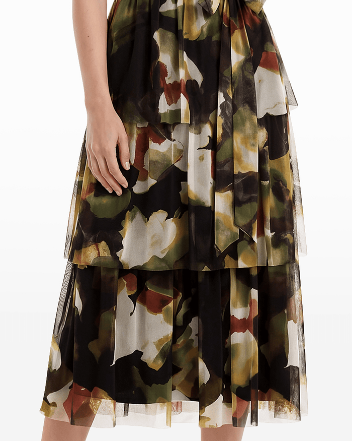 Anne Klein Surplice Tiered Midi Dress