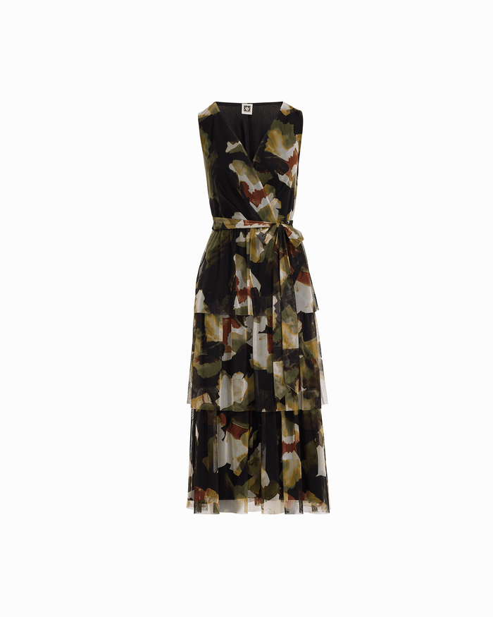 Anne Klein Surplice Tiered Midi Dress