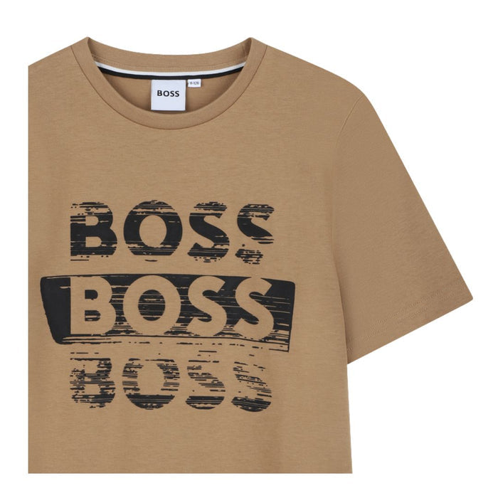 Tan Triple Logo T-Shirt