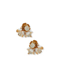 Anne Klein Gold Tone Textured Flower Stud Pierced Earrings