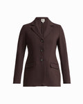 Anne Klein DEEP MAHOGANY Three-Button Notched Neck Jacket