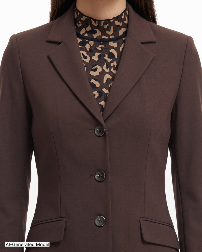 Anne Klein Three-Button Notched Neck Jacket