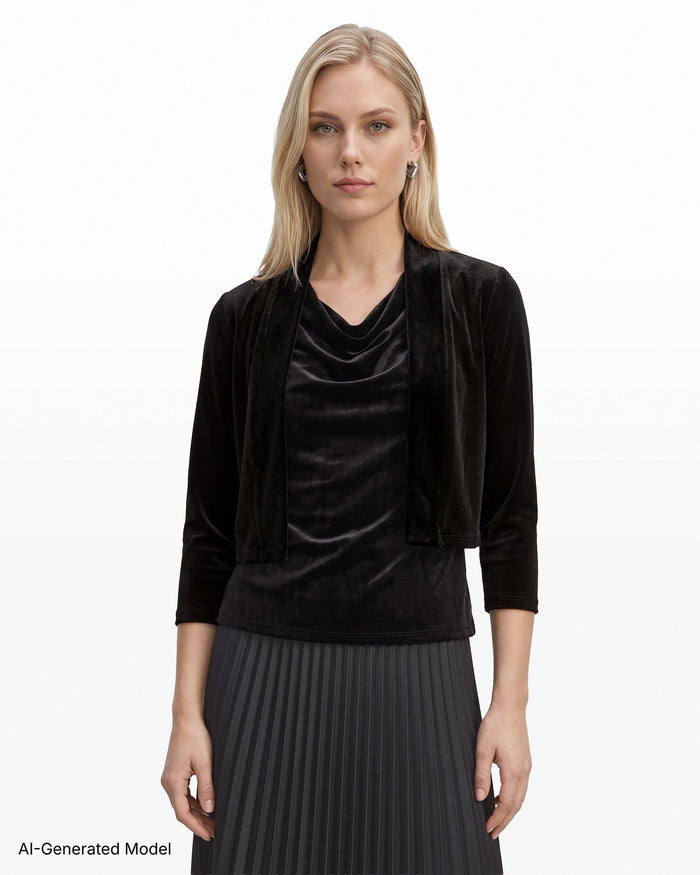Anne Klein Three-Quarter Sleeve Knit Shrug