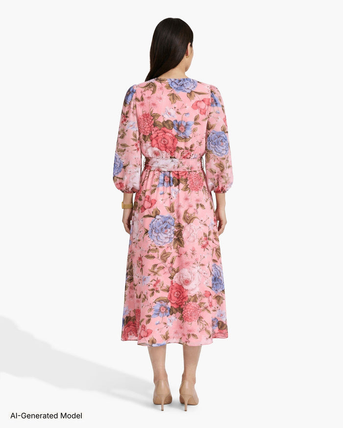 Anne Klein Three-Quarter Sleeve Midi Length Dress