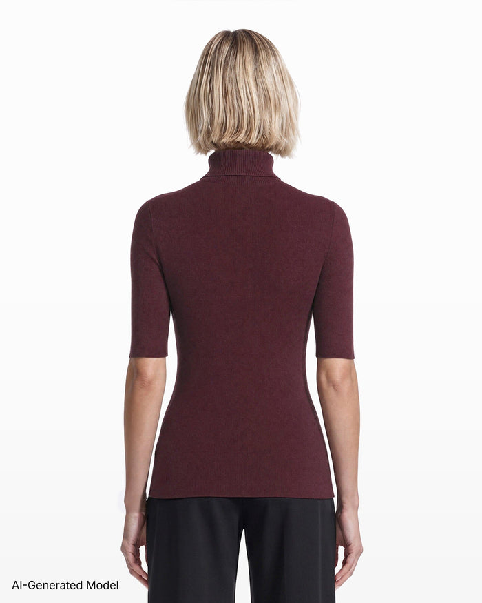 Anne Klein Three-Quarter Sleeve Turtleneck Sweater