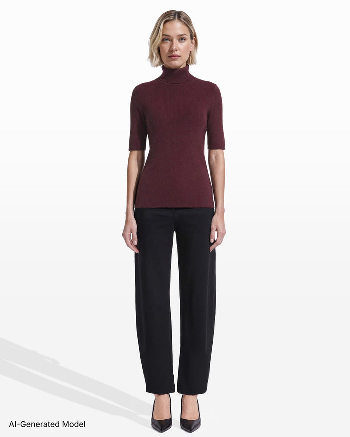 Anne Klein Three-Quarter Sleeve Turtleneck Sweater