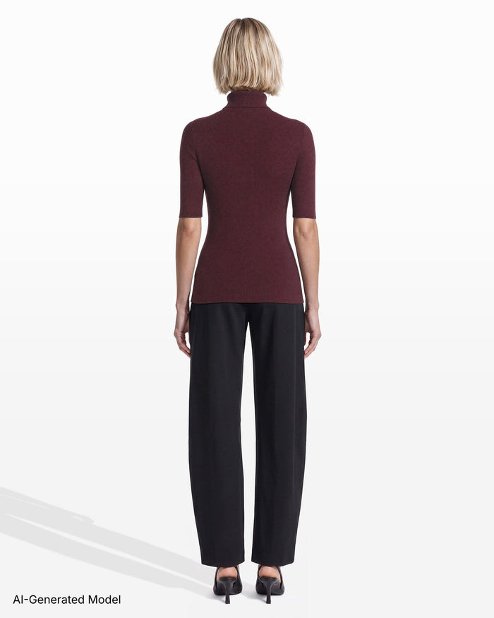 Anne Klein Three-Quarter Sleeve Turtleneck Sweater