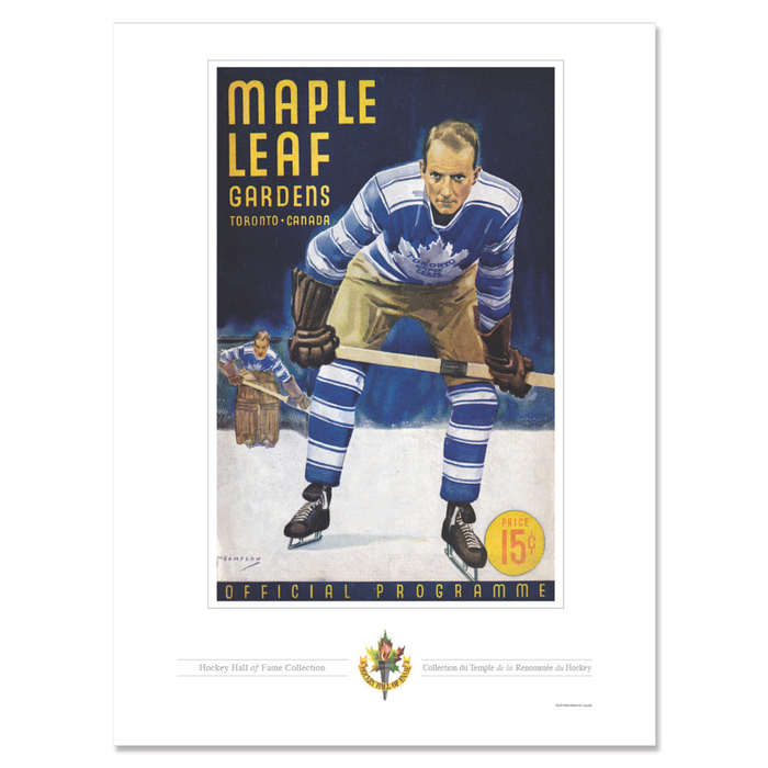 Toronto Maple Leafs Memorabilia-Maple Leaf Gardens Player Pose Program Cover Replica Print