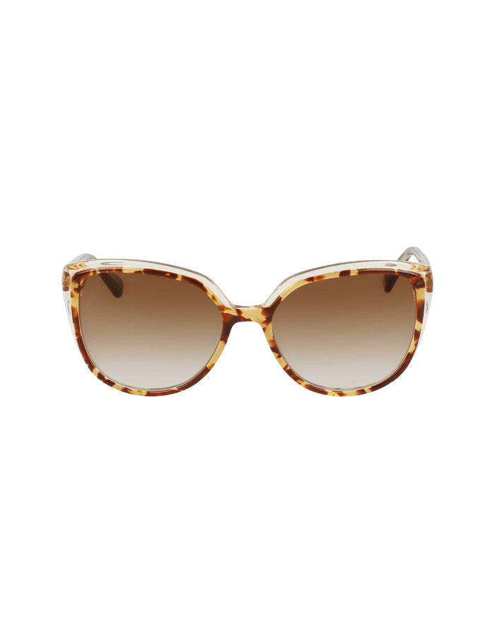 Anne Klein Mocha Tortoise Tortoise Cat-Eye Sunglasses