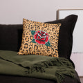 Traditional Rose Leopard Pattern Pillow