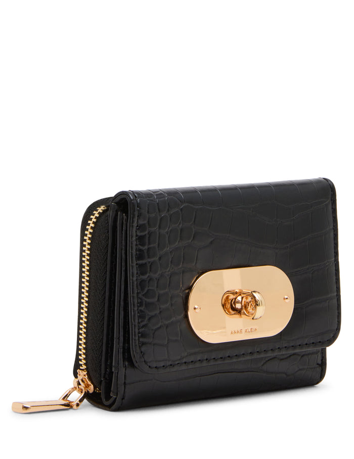 Anne Klein Trifold Turnlock Wallet