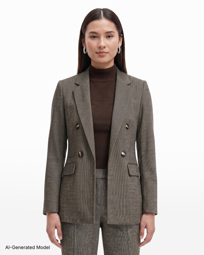 Anne Klein Triple Pocket Faux Double-Breasted Jacket