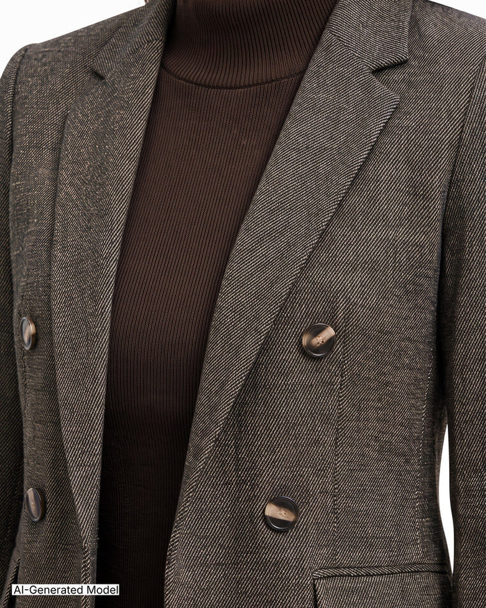 Anne Klein Triple Pocket Faux Double-Breasted Jacket