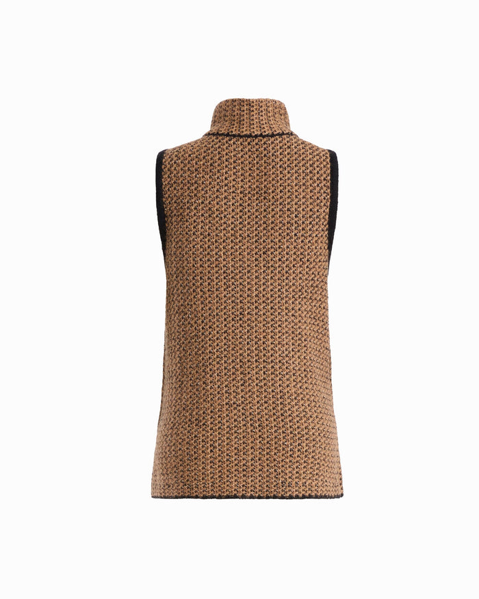 Anne Klein Turtleneck Sleeveless Vest with Trim
