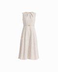 Anne Klein LT MACADAMIA MULTI Tweed Midi Dress