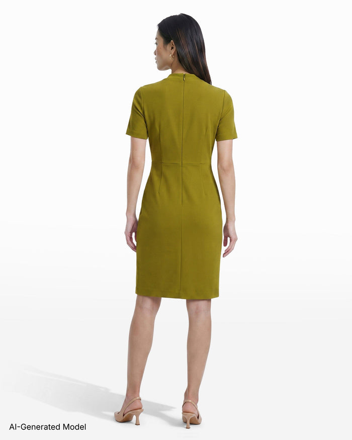 Anne Klein Twist Faux Wrap Short Sleeve Dress
