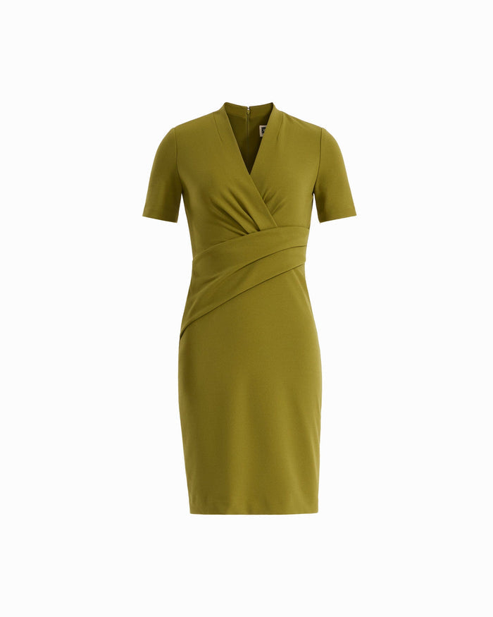 Anne Klein IVY Twist Faux Wrap Short Sleeve Dress