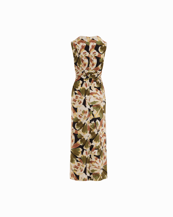 Anne Klein Twist Front V-Neck Sleeveless Maxi Dress