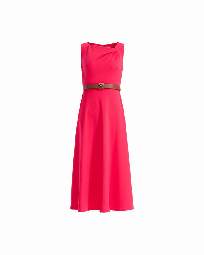 Anne Klein GRENADINE Twist Neckline Fit & Flare Dress